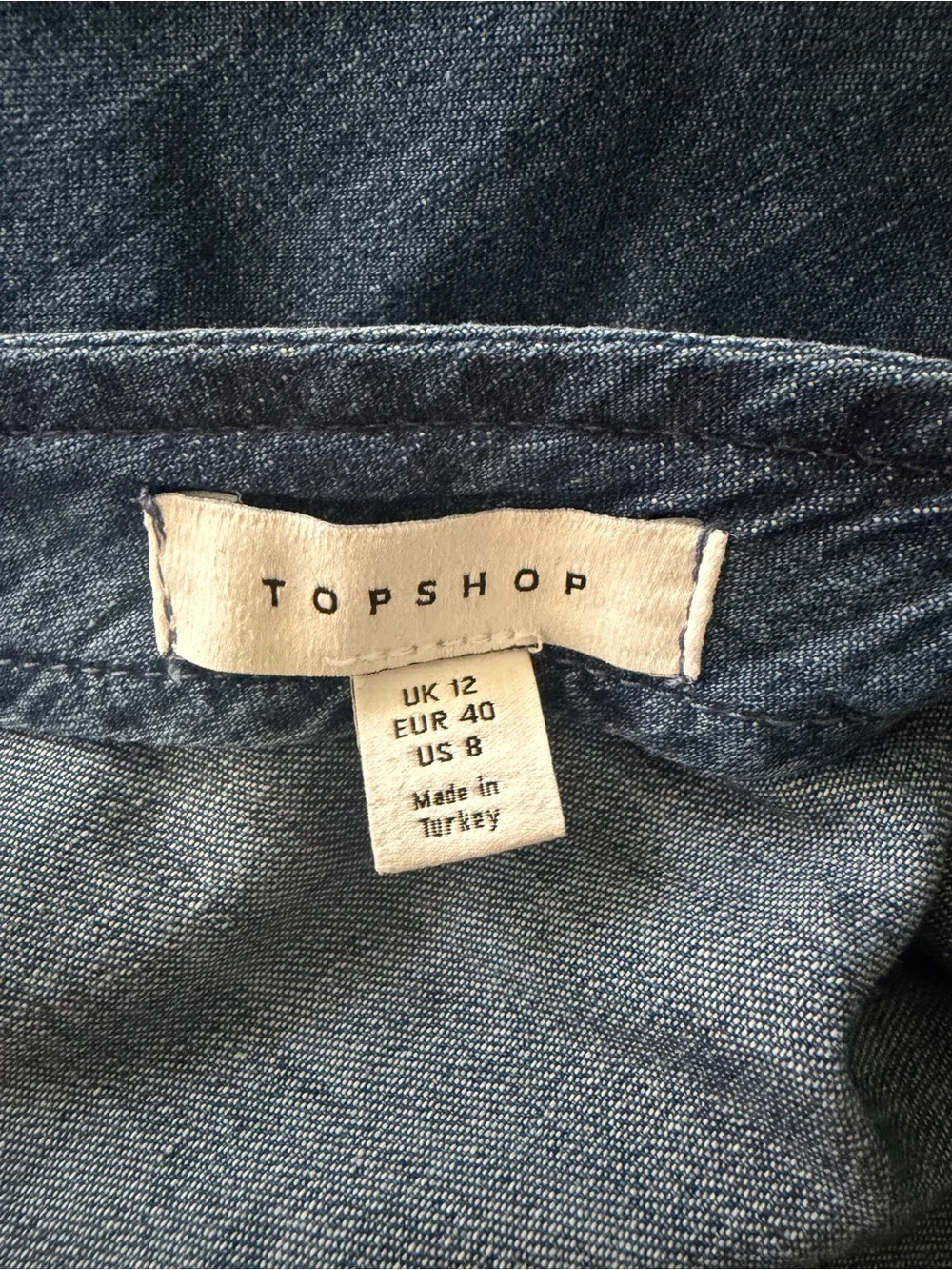 Topshop Sleeveless Denim Maxi Dress in Medium Blue sz 8 - Picture 8 of 9
